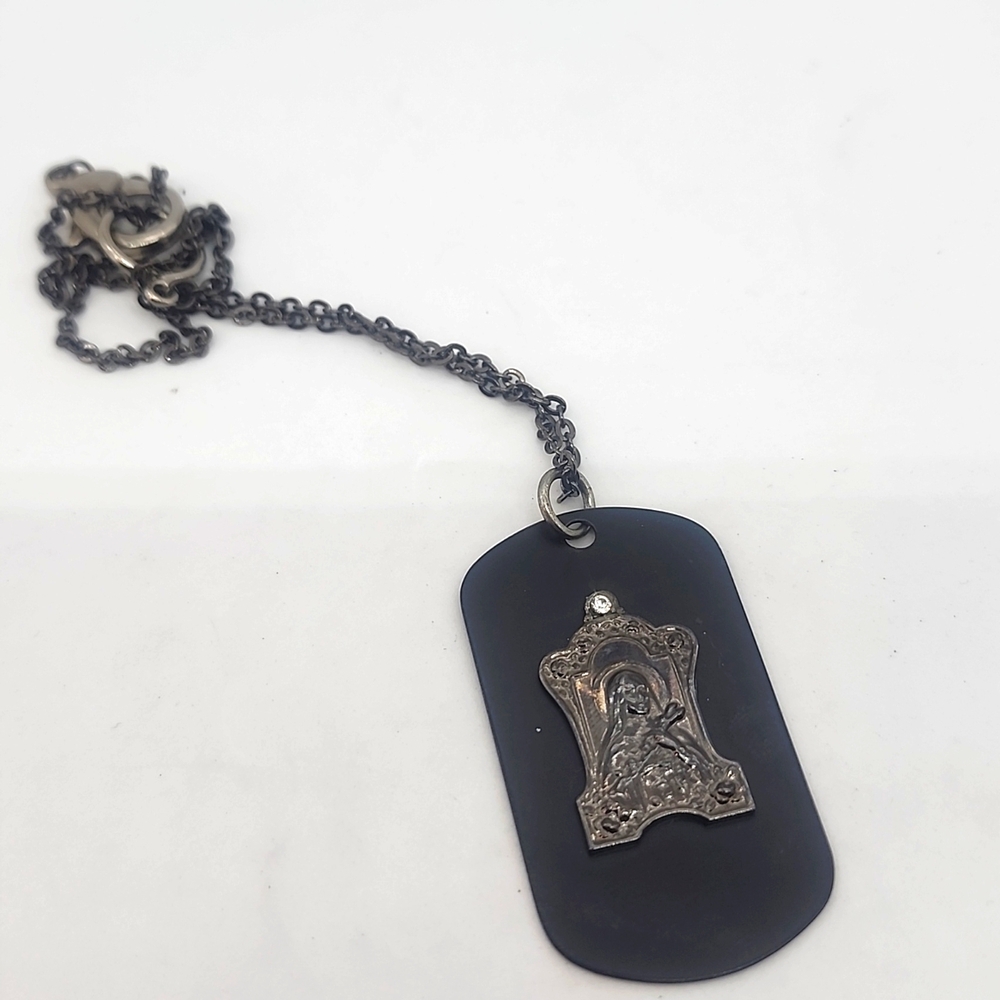 Gun Metal ST. TERESA DOG TAG